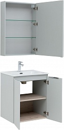 Aquanet Мебель для ванной Алвита New 60 2 дверцы подвесная серая матовая – фотография-4